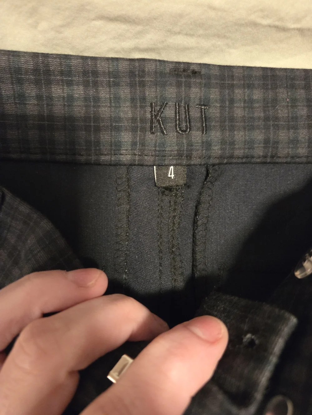 KUT Womens Gray Plaid Dress Pants - Classic Workwear - Picture 3 of 4